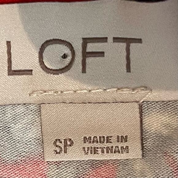 LOFT Red Floral Print Casual Vacation Cruise Shift Dress NWOT Size SP - Picture 9 of 13